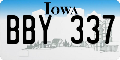 IA license plate BBY337