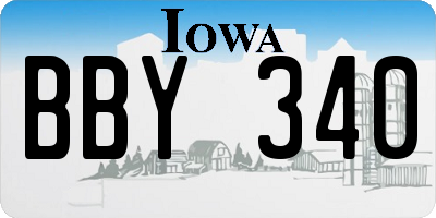 IA license plate BBY340