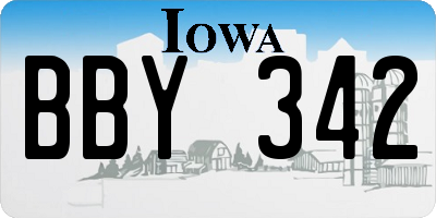 IA license plate BBY342
