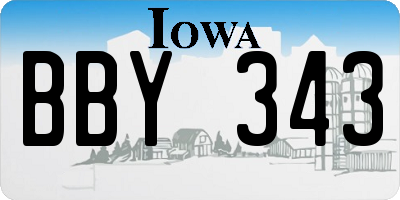 IA license plate BBY343