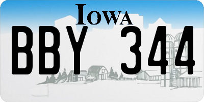 IA license plate BBY344