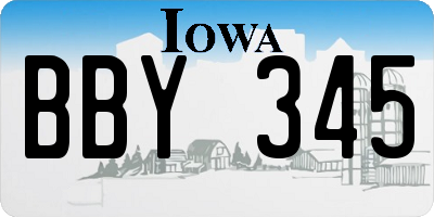 IA license plate BBY345