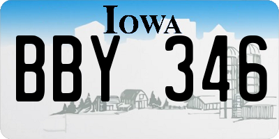 IA license plate BBY346