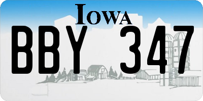 IA license plate BBY347