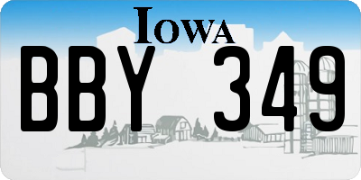 IA license plate BBY349