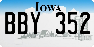 IA license plate BBY352