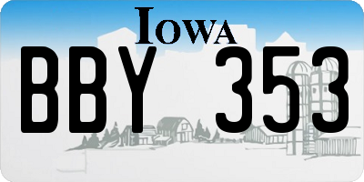 IA license plate BBY353