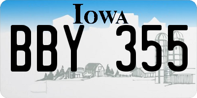 IA license plate BBY355