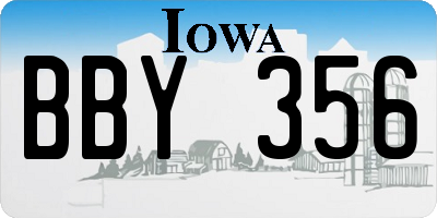 IA license plate BBY356