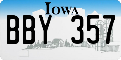 IA license plate BBY357