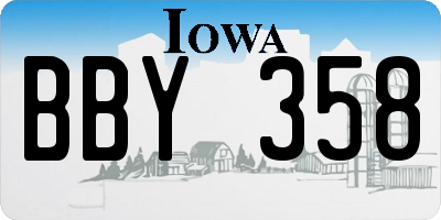 IA license plate BBY358