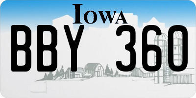 IA license plate BBY360