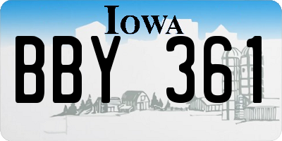 IA license plate BBY361