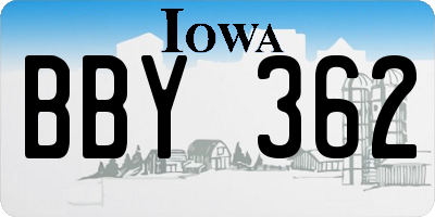 IA license plate BBY362