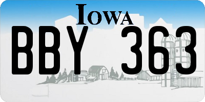 IA license plate BBY363