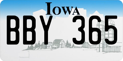 IA license plate BBY365