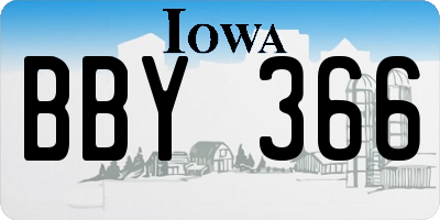 IA license plate BBY366