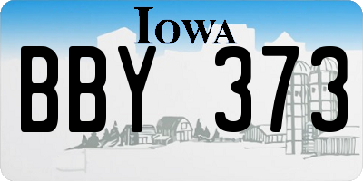 IA license plate BBY373