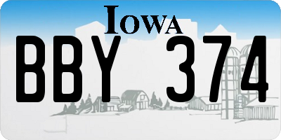IA license plate BBY374
