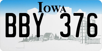 IA license plate BBY376