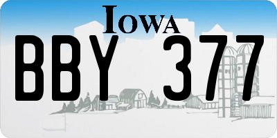 IA license plate BBY377