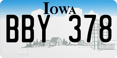 IA license plate BBY378