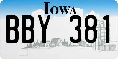 IA license plate BBY381
