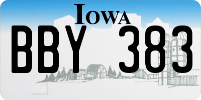 IA license plate BBY383