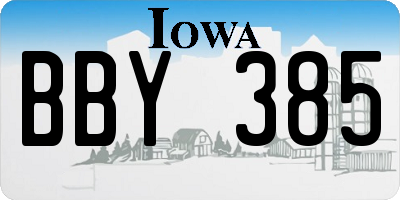 IA license plate BBY385