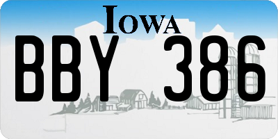 IA license plate BBY386