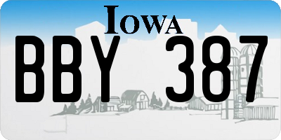 IA license plate BBY387