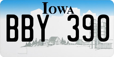 IA license plate BBY390
