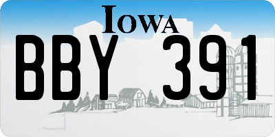 IA license plate BBY391