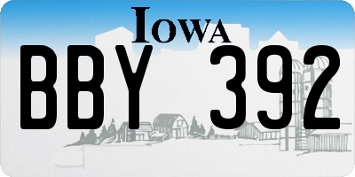IA license plate BBY392