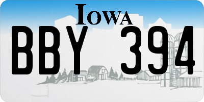 IA license plate BBY394