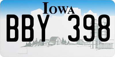 IA license plate BBY398