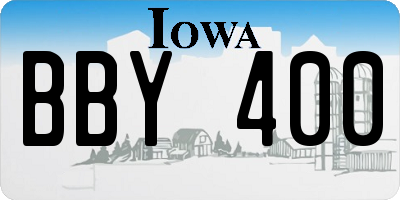 IA license plate BBY400
