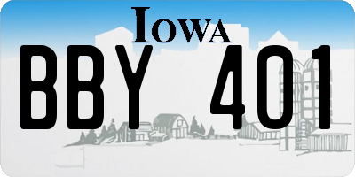 IA license plate BBY401