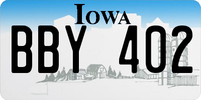 IA license plate BBY402
