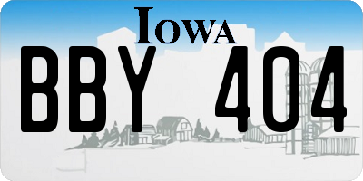 IA license plate BBY404