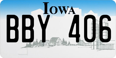 IA license plate BBY406