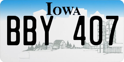 IA license plate BBY407