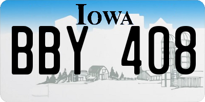 IA license plate BBY408