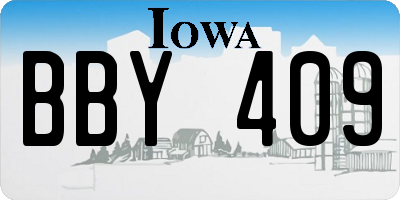 IA license plate BBY409