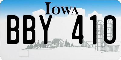 IA license plate BBY410