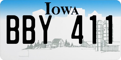 IA license plate BBY411