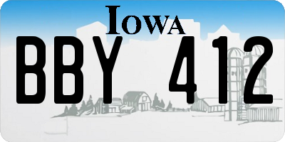 IA license plate BBY412