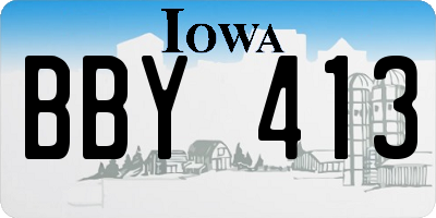 IA license plate BBY413