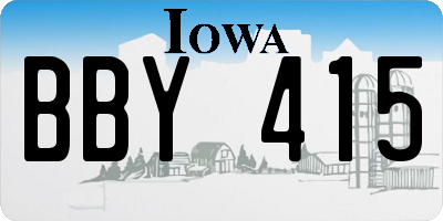 IA license plate BBY415