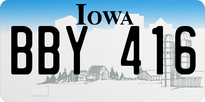 IA license plate BBY416